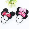 2020 Happy Birthday Party Headwear dibujos animados orejas de mouse Bow Tiara Mickey Hair Band